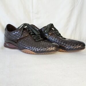 Cole Haan Woven Leather Sneakers Brown Oxford Style Casual Shoes 8.5 AA